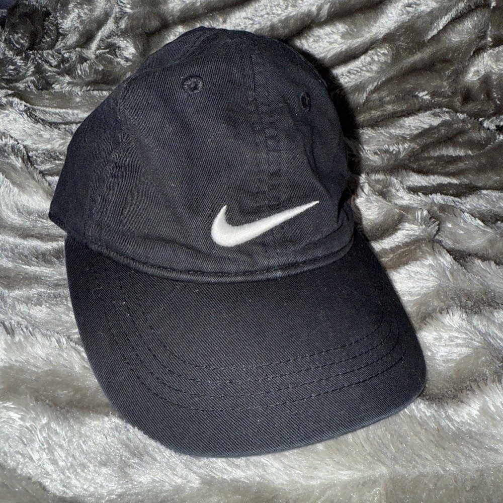 Toddler Infant Baby Nike Cap Hat 4 -7 Adjustable Black White Swoosh Little Kids